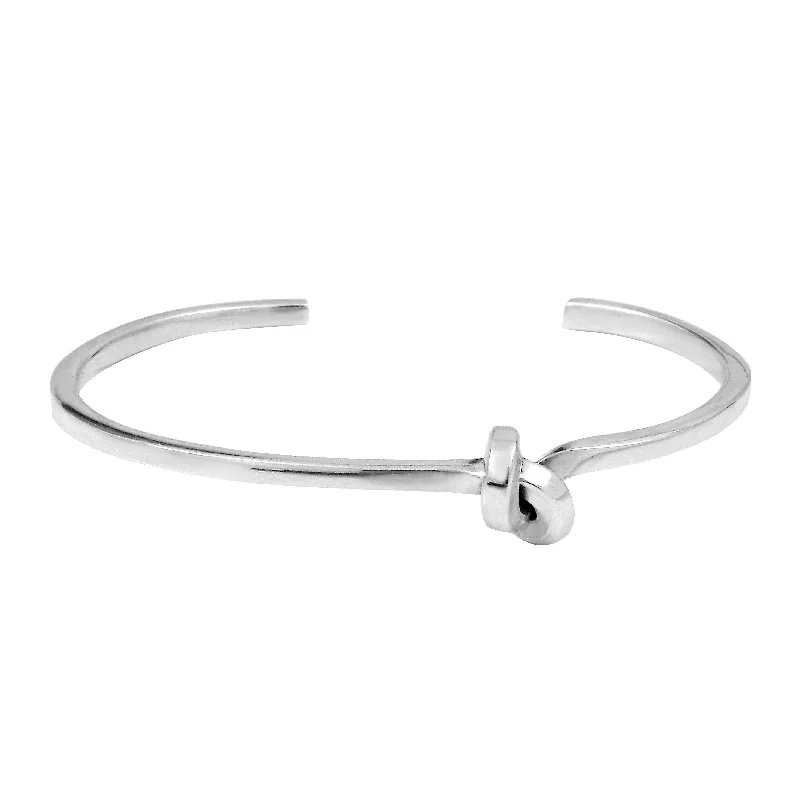 custom engraved bracelet-Silver Open Knot Bracelet