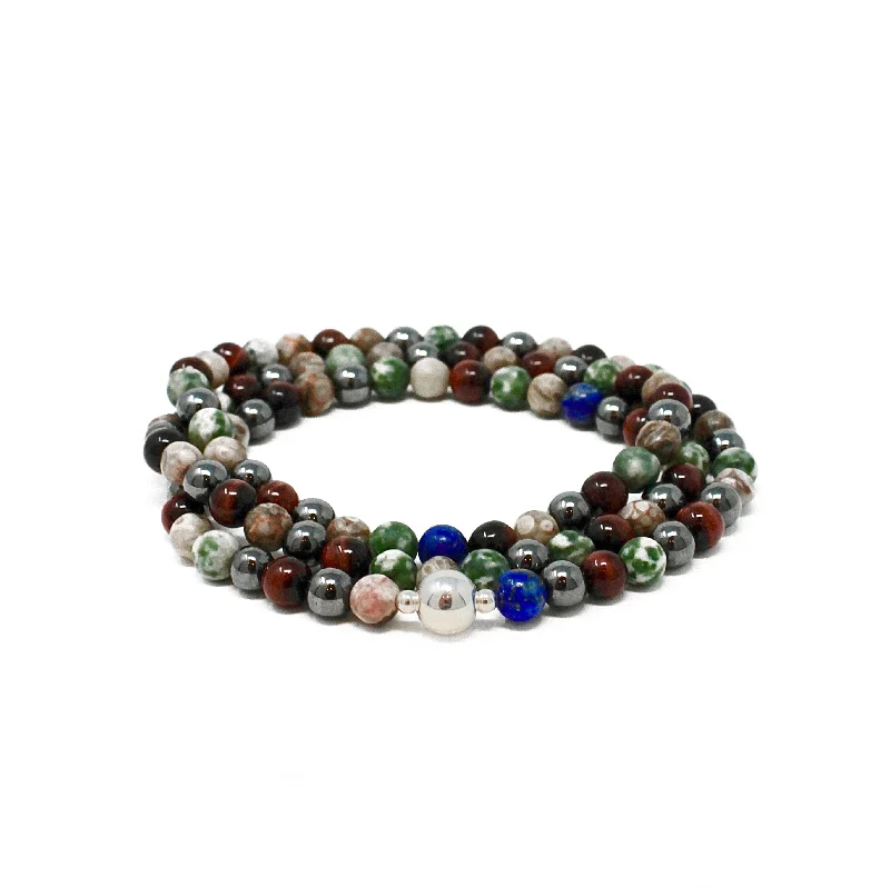 multicolored bead bracelet-Collins Street Triple Wrap Bracelet