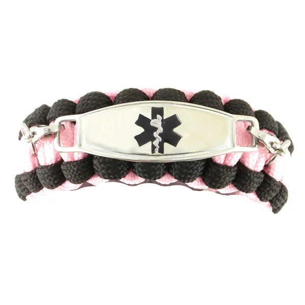 silver wire bracelet-Emergency Paracord Bracelet with Whistle Glow Pink