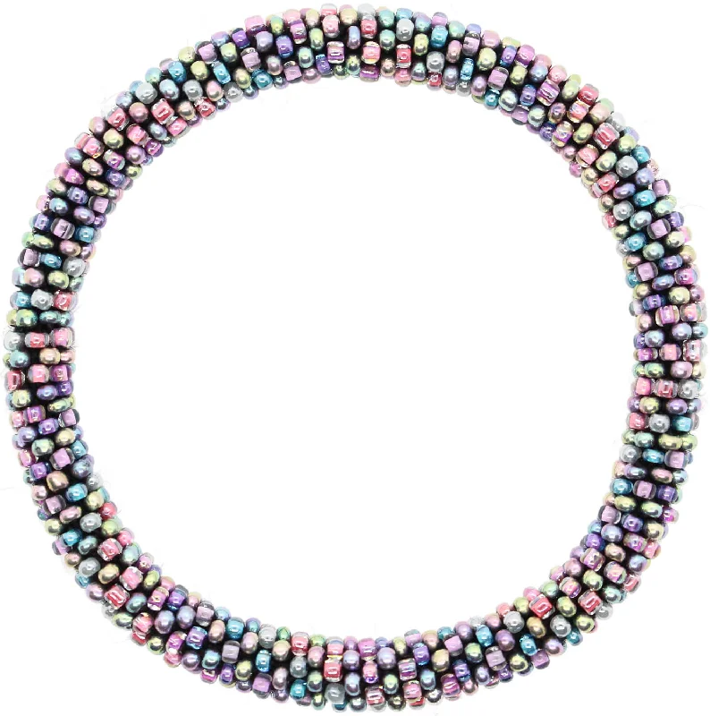 men's beaded bracelet-Chrome Aurora