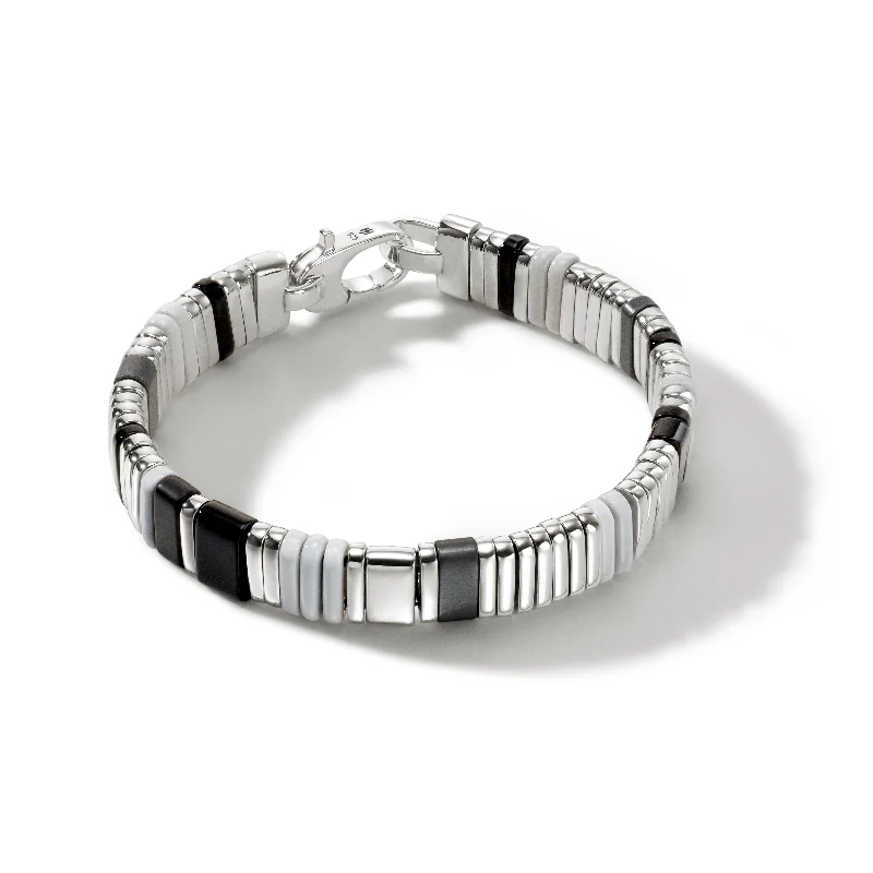 spiritual healing bracelet-John Hardy Colorblock Silver Bracelet with Lobster Clasp