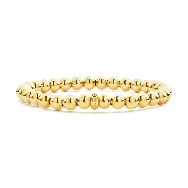 braided rope bracelet-LAGOS Caviar Gold 18K Gold Bead Bracelet, 6mm