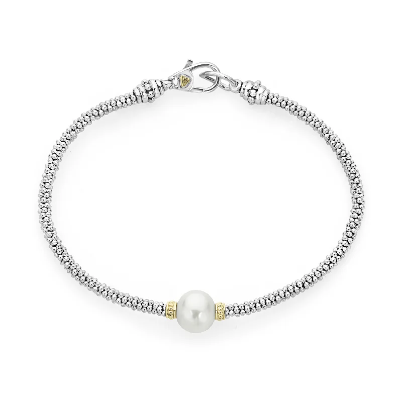 thick chain bracelet-LAGOS Luna Single Pearl Caviar Bracelet, 3mm