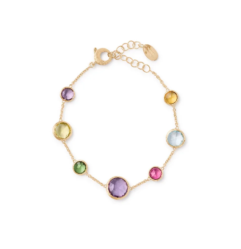 charm bracelet for teens-Marco Bicego Jaipur Yellow Gold Mixed Gemstone Bracelet