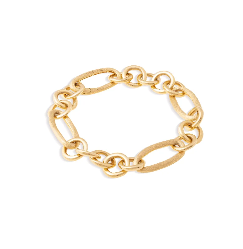 adjustable leather bracelet-Marco Bicego Jaipur Yellow Gold Mixed Link Bracelet