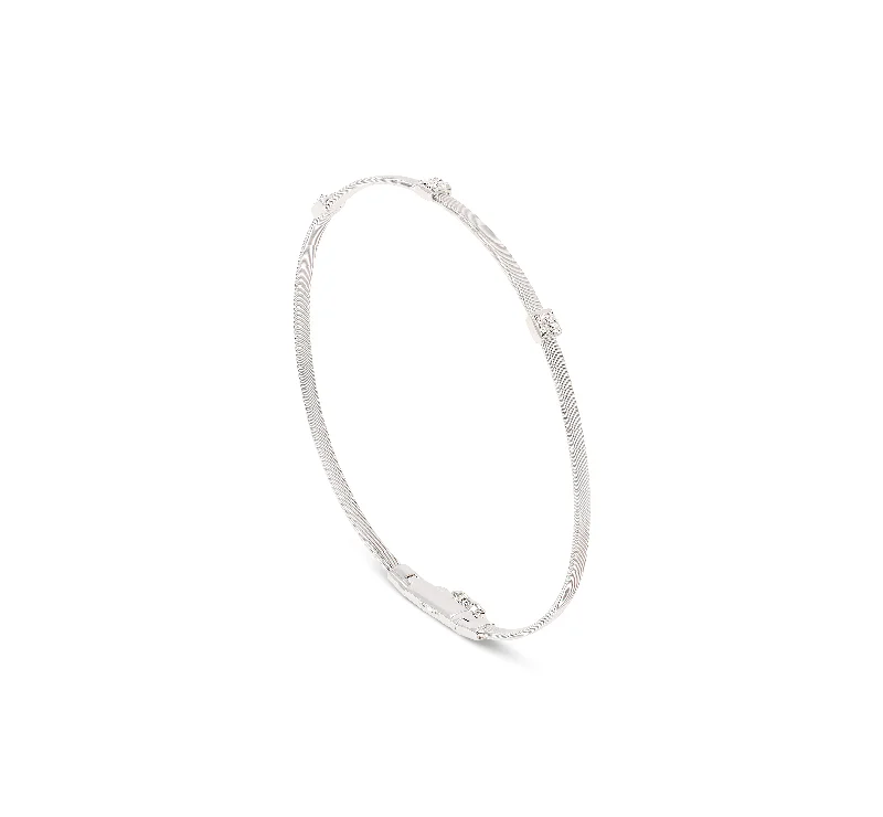 gemstone bracelet for men-Marco Bicego Masai White Gold Diamond Station Bracelet