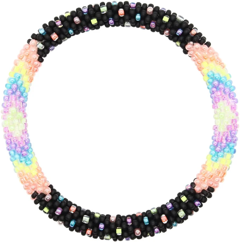 elastic beaded bracelet-Neon Noir