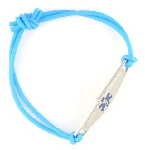 infinity bracelet for her-Sky Blue Knot Rubber Medic Bracelet