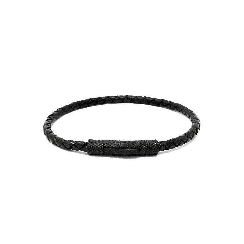 infinity love bracelet-Stelck Leather Strap • 4mm