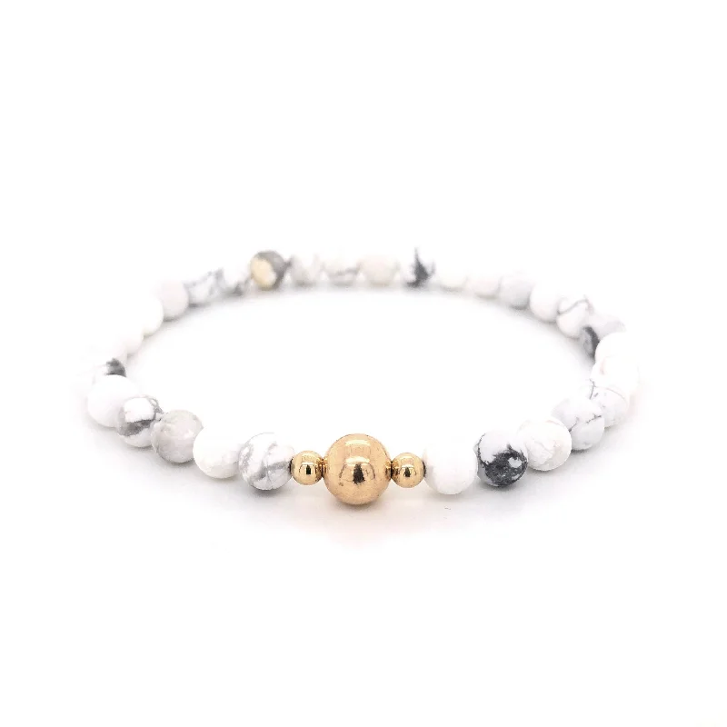 adjustable friendship bracelet-The Adam Bracelet • Howlite