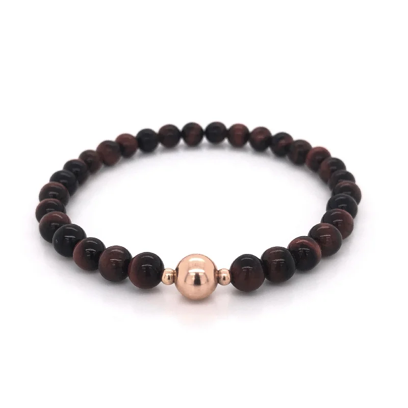 unisex leather bracelet-The Adam Bracelet • Red Tiger’s Eye