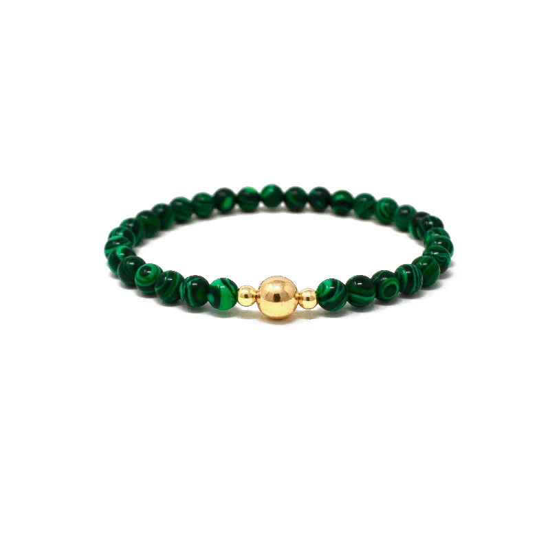 gold link bracelet-The Adam Bracelet • Malachite