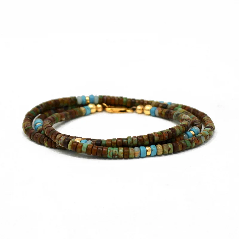 friendship bracelets set-The Moana Wrap Bracelet • Green Opal