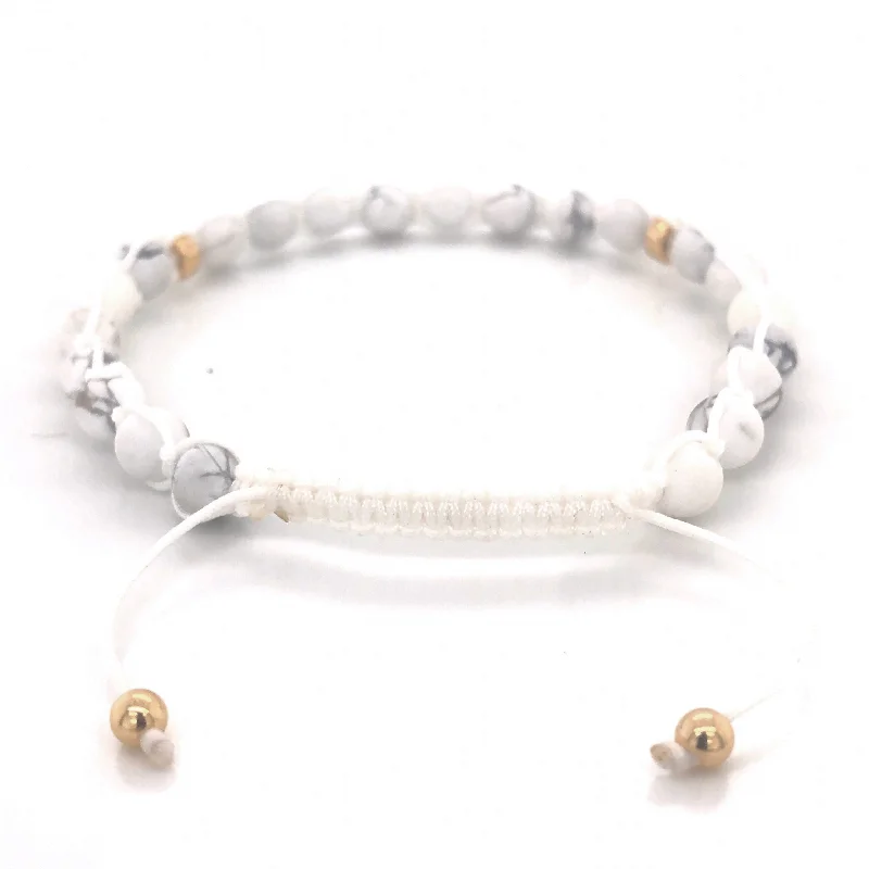 chunky beaded bracelet-The Tamashiro • Howlite