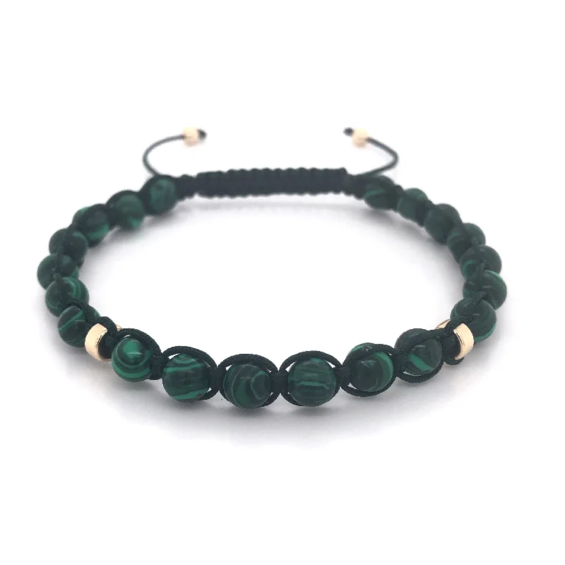 eco-friendly leather bracelet-The Tamashiro • Malachite