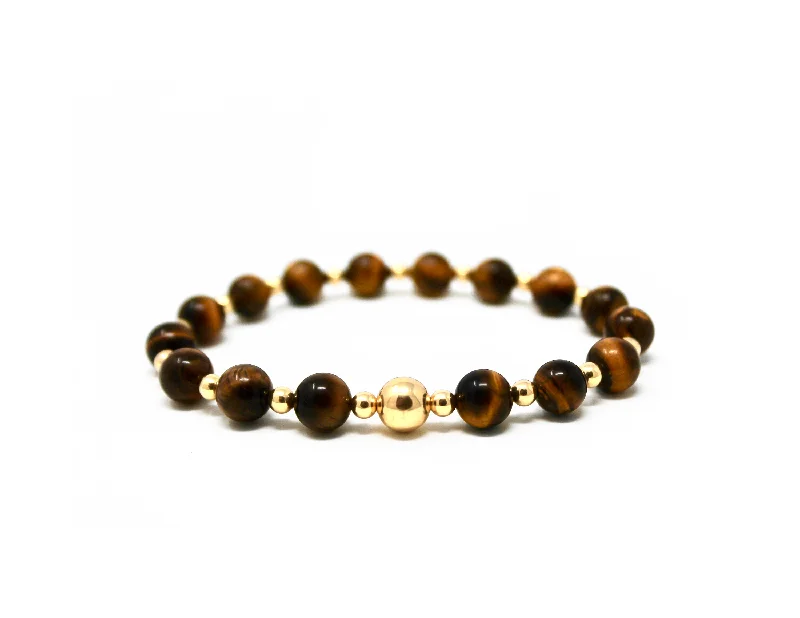 handcrafted beaded bracelet-The Big Tommy Bracelet • Tiger’s Eye