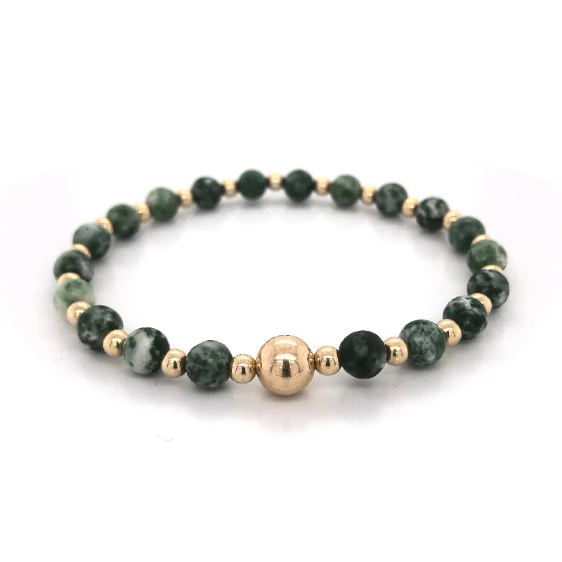 zirconia bracelet-The Tommy Bracelet • Green Spot Jasper