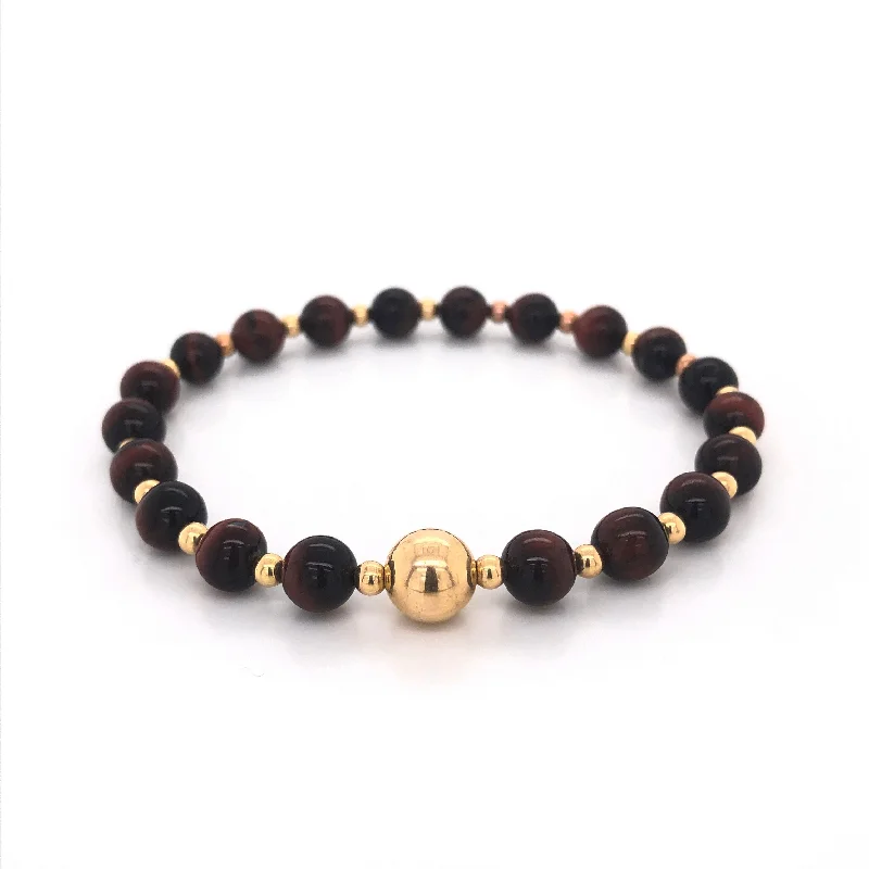 men's beaded chain bracelet-The Tommy Bracelet • Red Tiger’s Eye