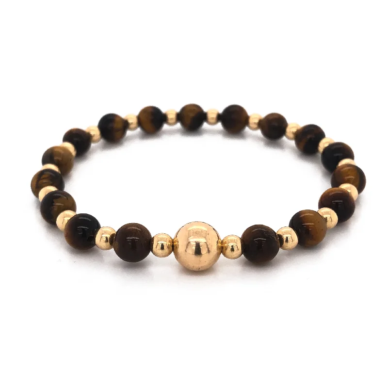 dainty beaded bracelet-The Tommy Bracelet • Tiger’s Eye