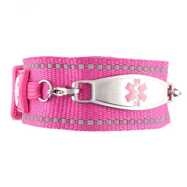 leather chain bracelet-Universal Pink Medical Bracelet