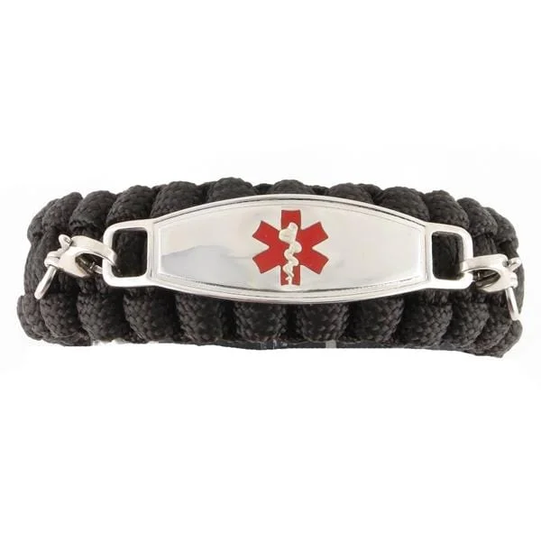 multi-layer bracelet-Whistle Paracord Medical Bracelet Black