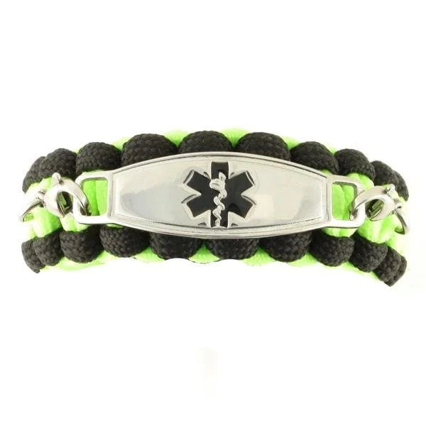 rope woven bracelet-Whistle Paracord Medical Bracelet Glow in the Dark