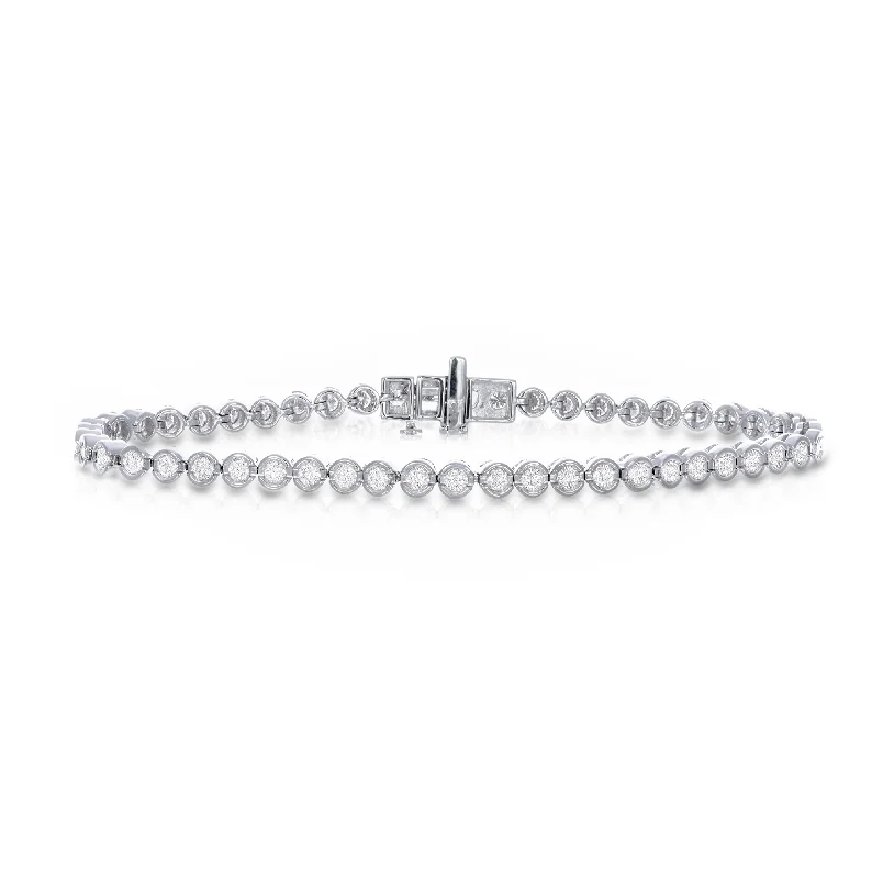 birthstone jewelry bracelet-Sabel Collection White Gold Bezel Set Tennis Bracelet