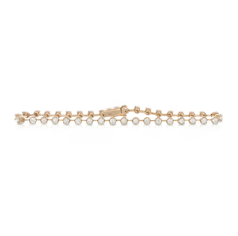 luxury diamond bracelet-Sabel Collection Yellow Gold Petite Bar Tennis Bracelet