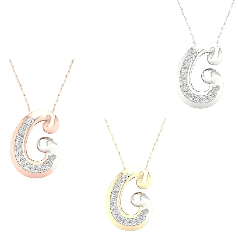 solid gold necklace-1/10ct TDW Diamond Mom and Child Necklace in Sterling Silver by De Couer