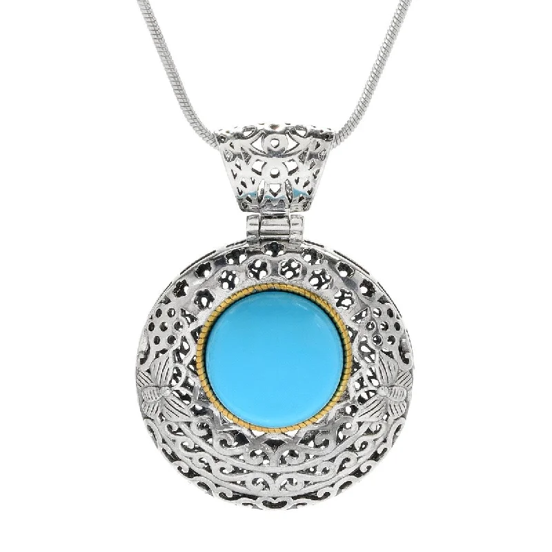 personalized letter necklace-925 Sterling Silver Sonora Beauty Turquoise Pendant