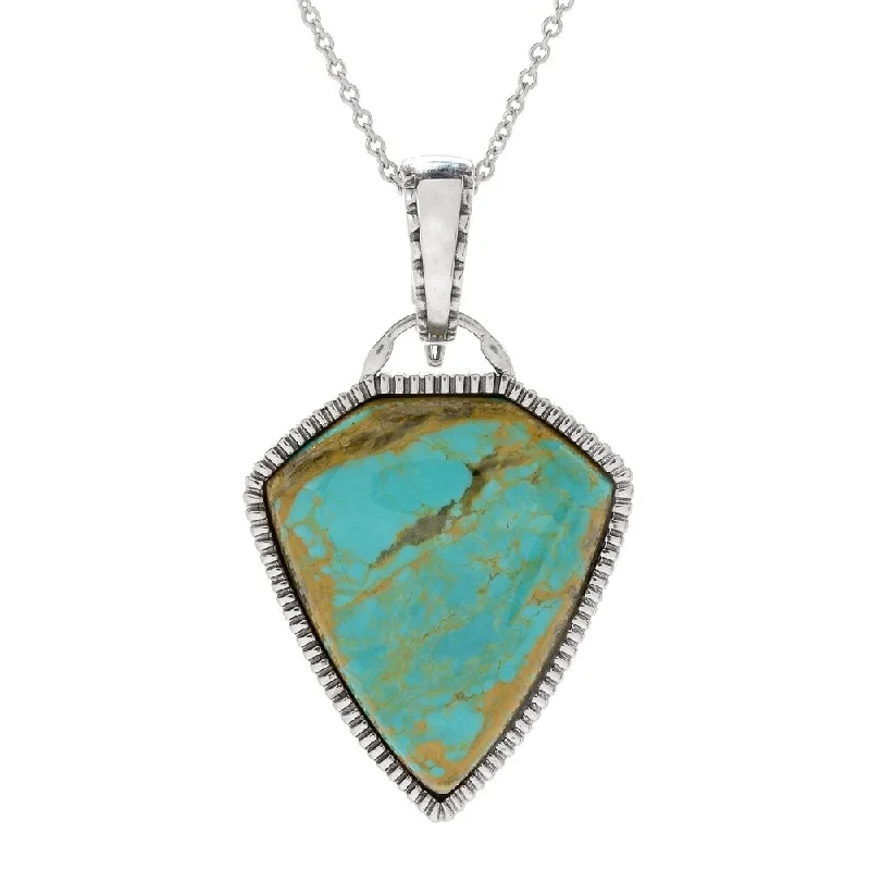 eco-friendly pendant necklace-925 Sterling Silver Tyrone Turquoise Pendant