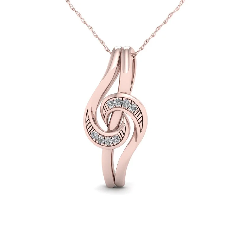 initial heart necklace-De Couer 1/20ct TDW Diamond Necklace - Pink