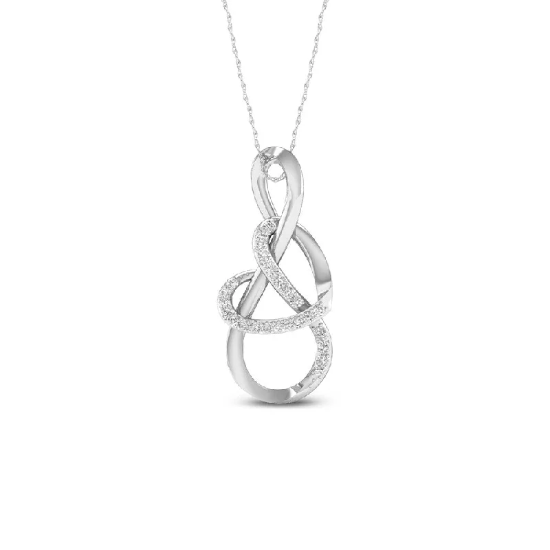 gemstone charm necklace-De Couer 10k Gold 1/10ct TDW Diamond Infinity Heart Necklace