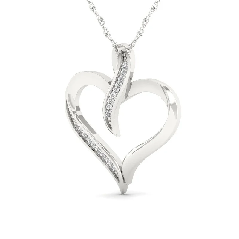 two-tone necklace-De Couer 10K White Gold 1/20ct TDW Diamond Necklace