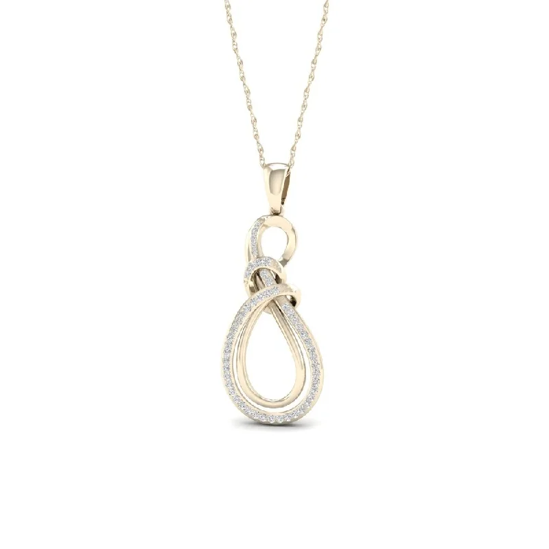 diamond heart necklace-De Couer 10k Yellow Gold 1/6ct TDW Diamond Infinity Necklace