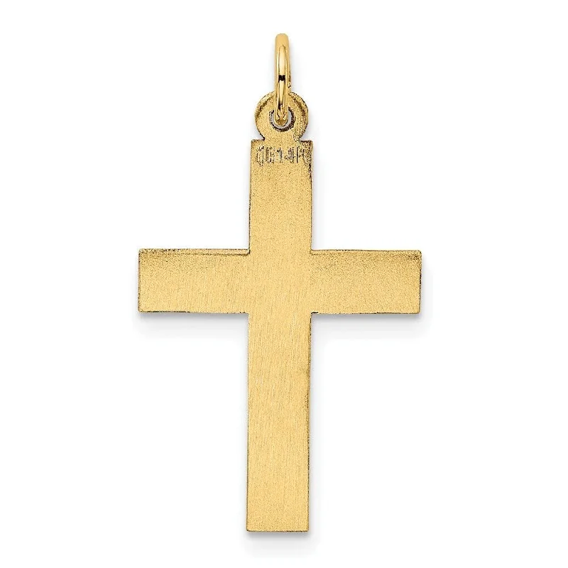 men’s chain necklace-Diamond2Deal 14K Yellow Gold Polished Cross Pendant (L- 32 mm, W- 16 mm)