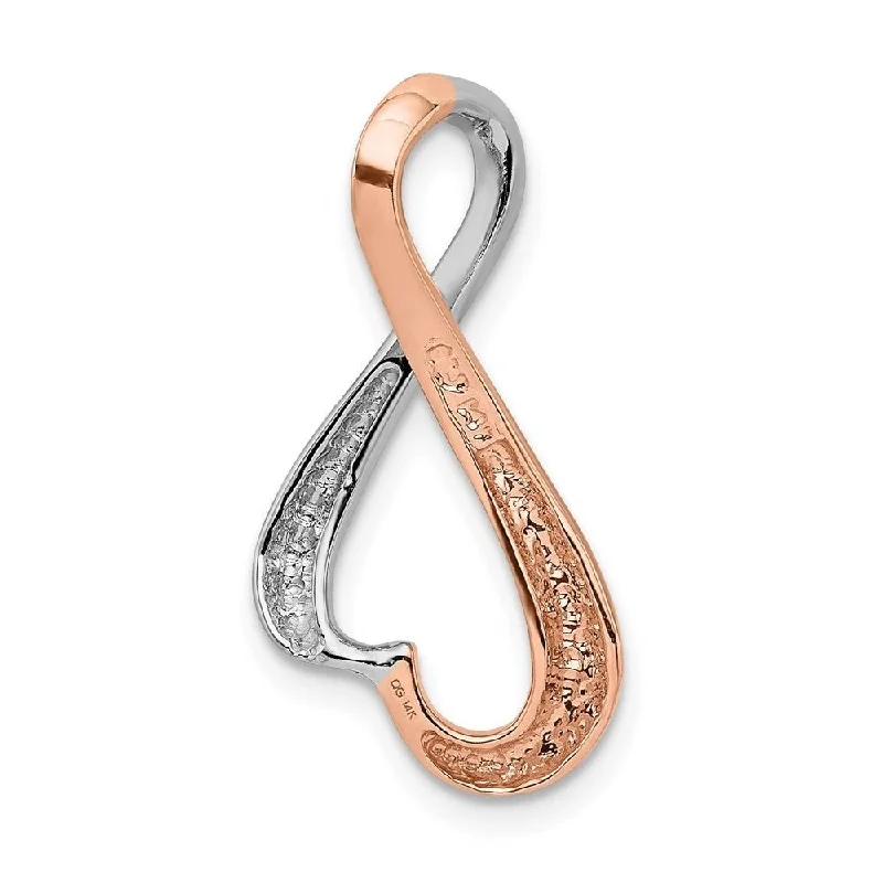 gold plated necklace-Diamond2Deal 14KW and Rose Omega Slide Fits up to 4mm Regular, 6mm Fancy