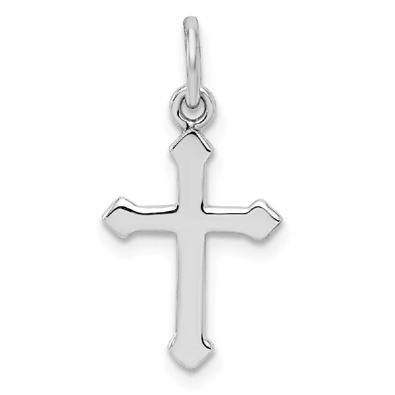 personalized couple’s pendant necklace-Diamond2Deal 925 Sterling Silver RH Plated Polished Cross Pendant