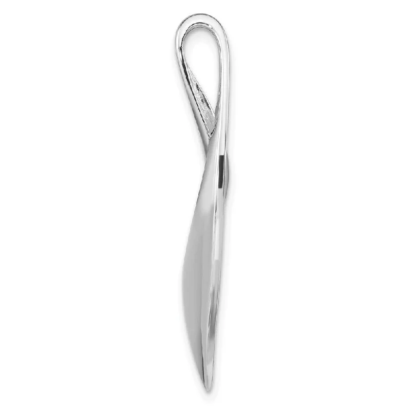 lucky star necklace-Diamond2Deal 925 Sterling Silver Rhodium-plated Brushed and Fancy Chain Slide Pendant and Charm (L-38mm, W-15mm)