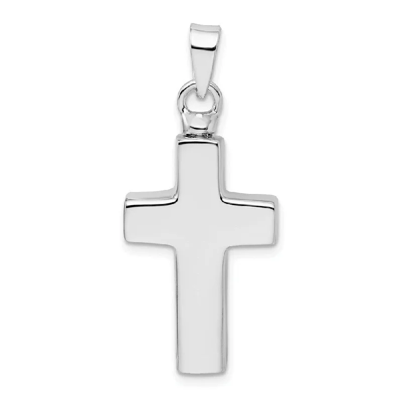 personalized birthstone necklace-Diamond2Deal 925 Sterling Silver Rhodium-plated Enameled Cross Ash Holder Pendant (L- 29.2 mm, W- 17.36 mm)