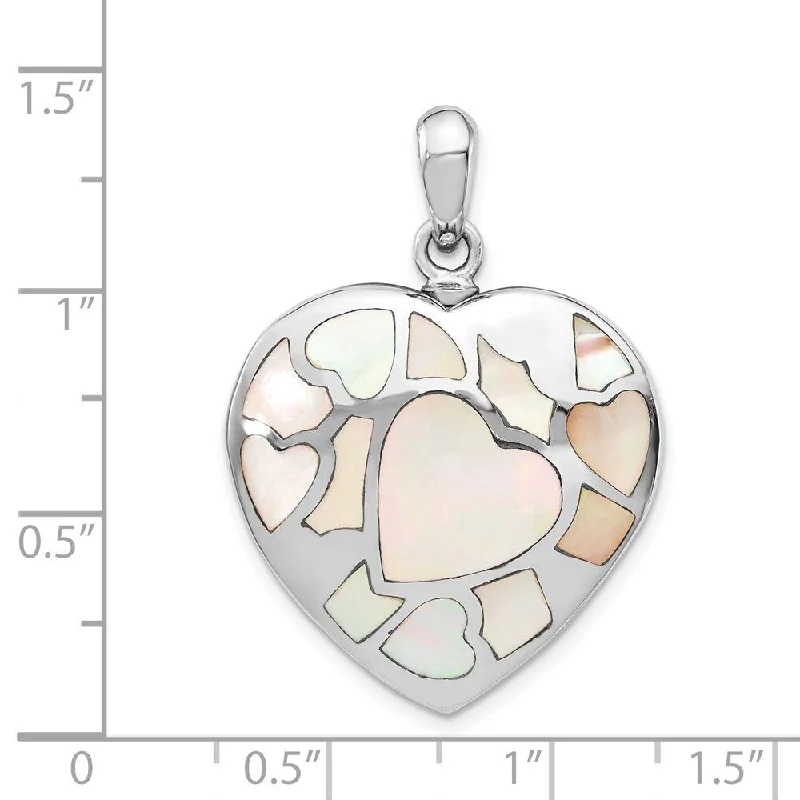 snake chain necklace-Diamond2Deal 925 Sterling Silver Rhodium-plated Mother of Pearl Ash Holder Pendant (L- 24.67 mm, W- 24.6 mm)