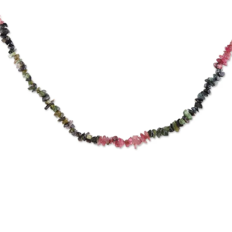 luxury diamond necklace-NOVICA Fragmented Beauty, Tourmaline beaded necklace