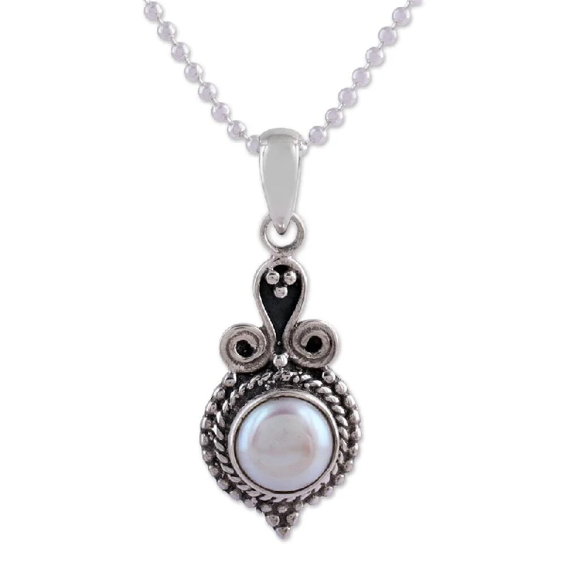 initial heart necklace-NOVICA Handmade 'Cloud Of Desire' Pearl Necklace (India) - 7'6" x 9'6"