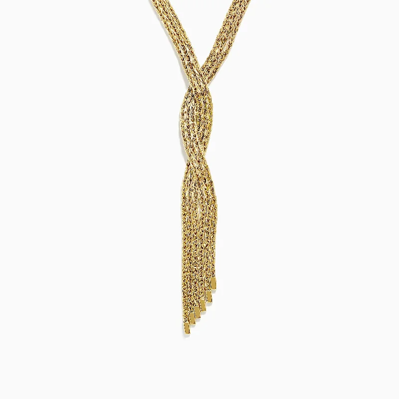 sapphire necklace-14K Yellow Gold 17" Fringe Necklace