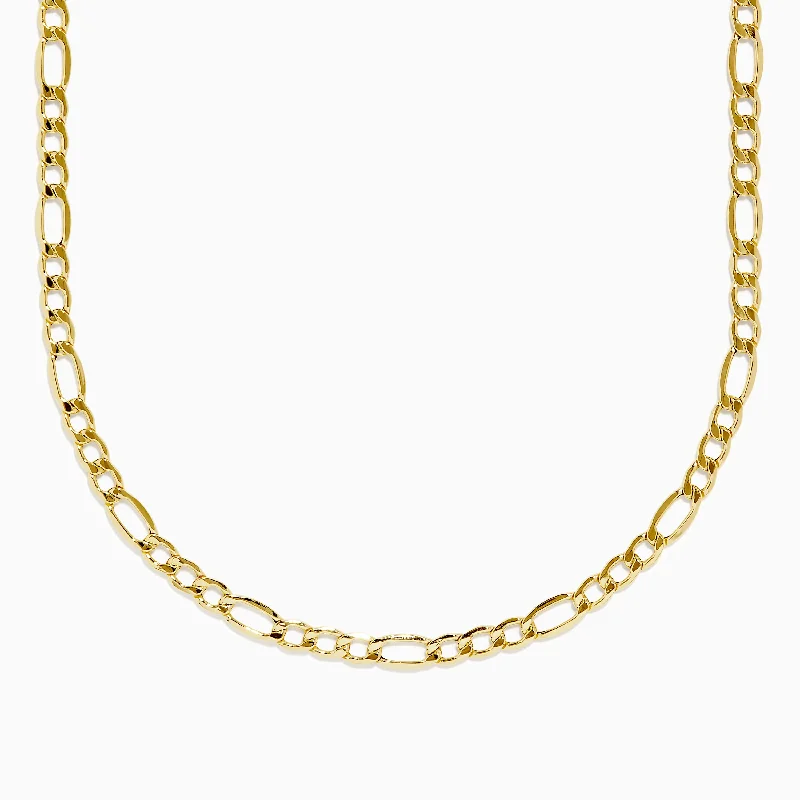 custom engraved bar necklace-14K Yellow Gold 20" Figaro Necklace