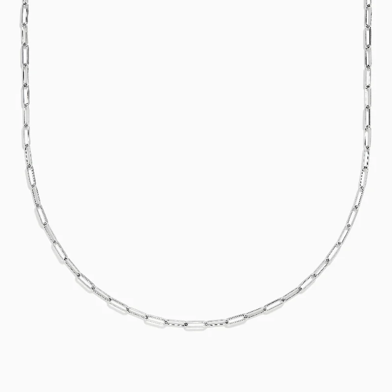 diamond pendant necklace-14K White Gold 20" 2.5mm Paperclip Necklace