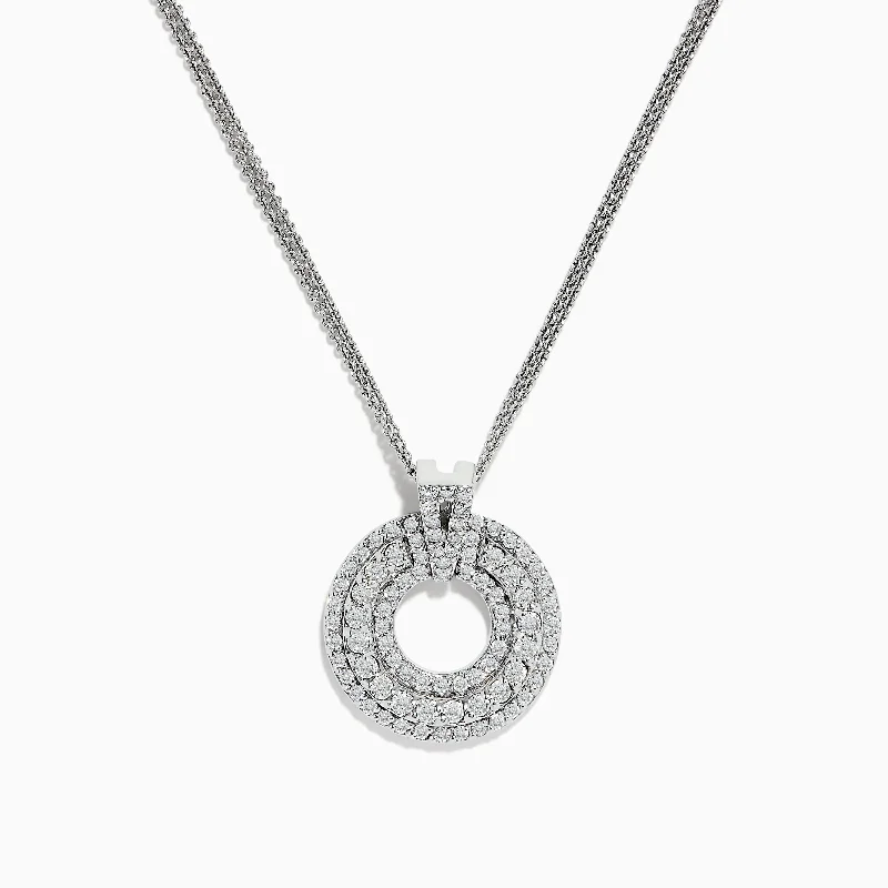 spiritual necklace-14K White Gold Diamond Circle Pendant