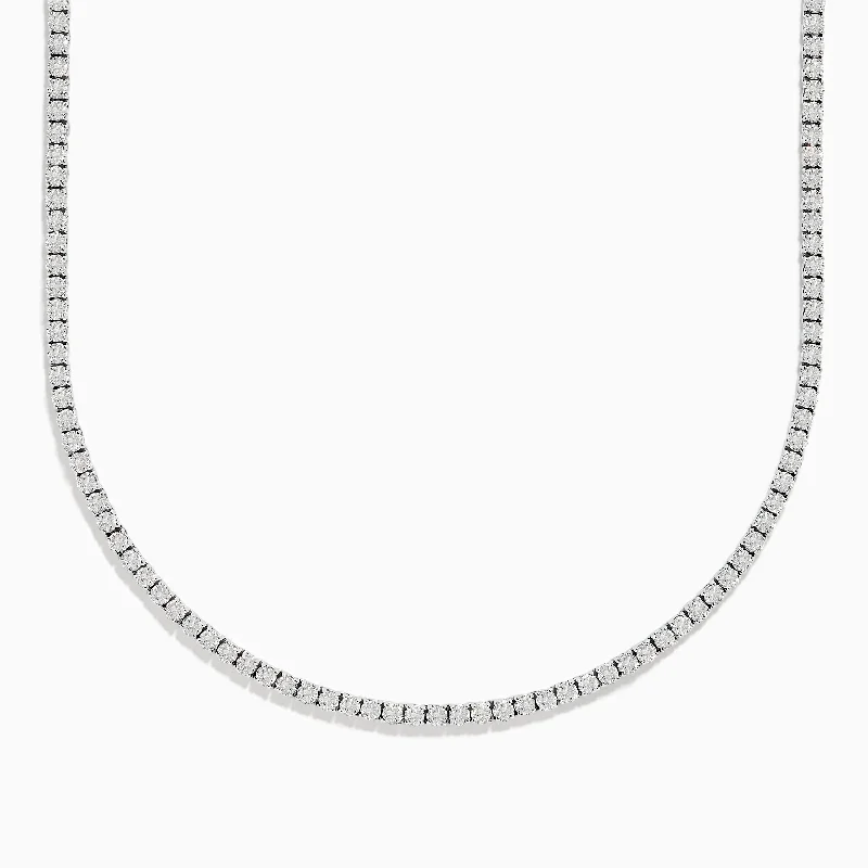 gold chain necklace-14K White Gold Diamond Necklace