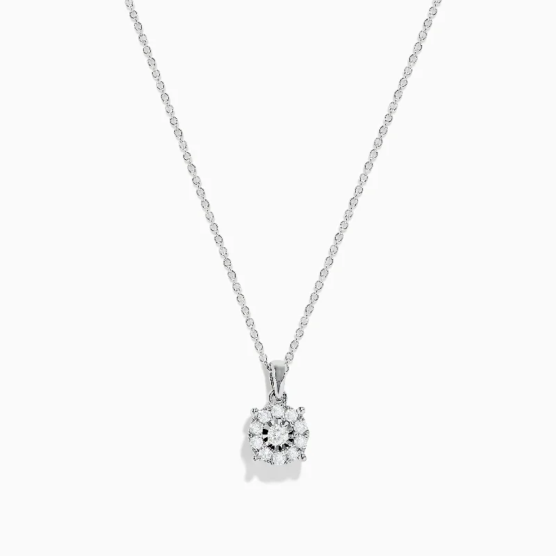 infinity heart necklace-14K White Gold Diamond Pendant