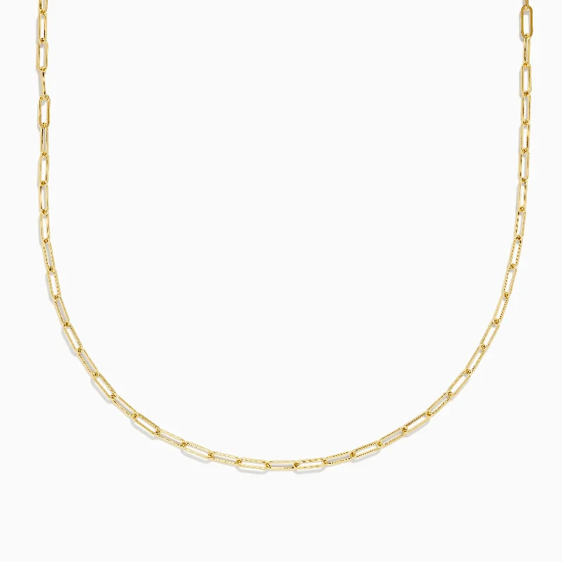 beaded necklace for women-14K Yellow Gold 20" 2.5mm Paperclip Necklace